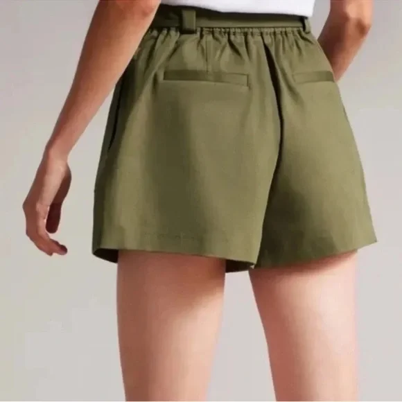 Ted Baker London Olive Green D Ring Detailed Shorts Size 4 NWT - Picture 5 of 7